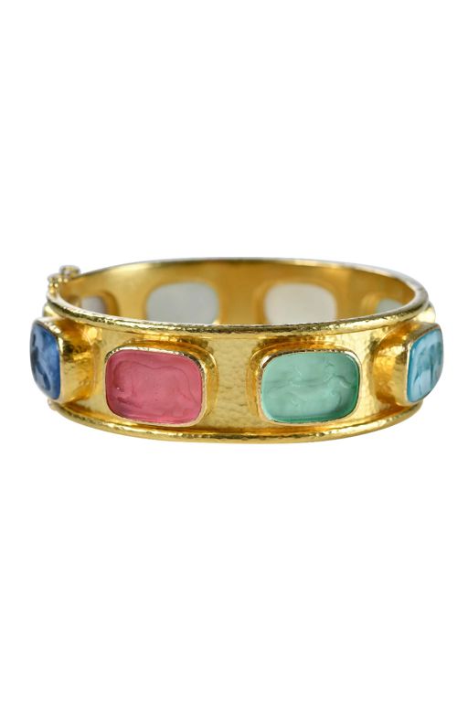 19k Gold Glass Bangle Bracelet