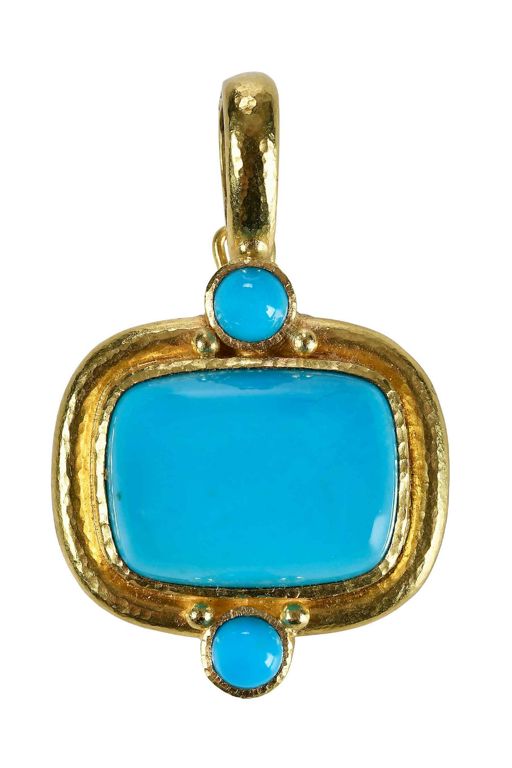 19k Gold Turquoise Pendant