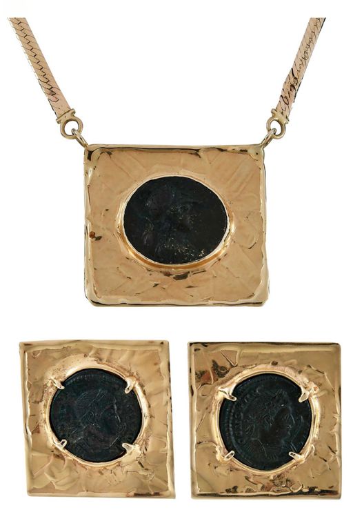 14k Gold Coin Jewelry Set