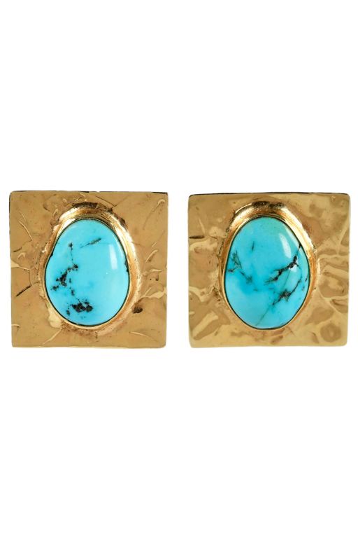 14k Gold Turquoise Earrings