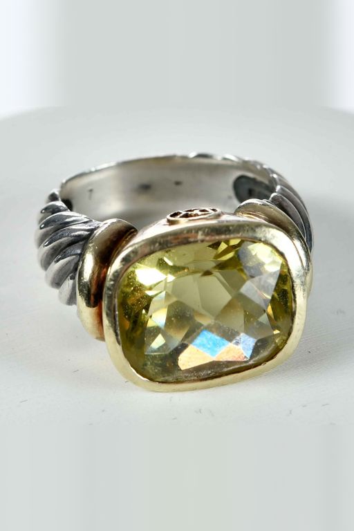 14k Gold and Silver Citrine Jewelry Set