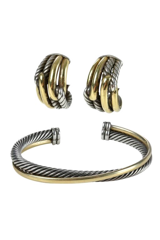 18k Gold and Silver Jewelry Set