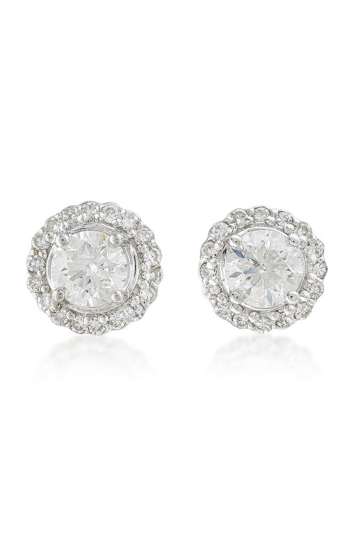 Pair of 14k Gold Diamond Earrings