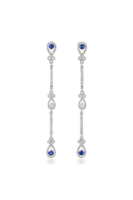 14k Gold Sapphire and Diamond Earrings
