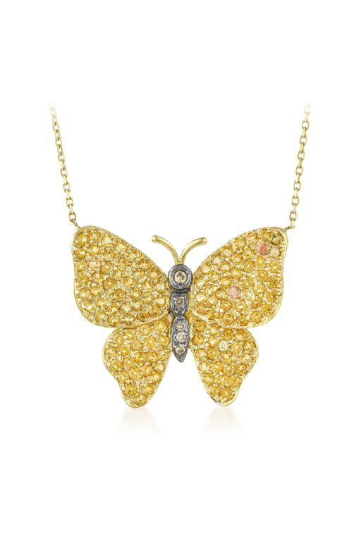 14k Gold Sapphire and Diamond Pendant Necklace