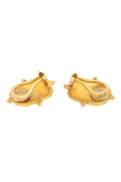 Pair of 22k Gold Lapis Lazuli Earrings