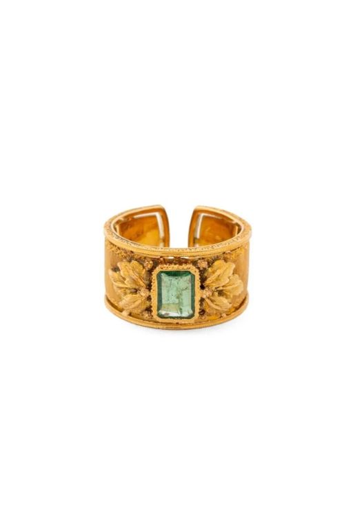 18k Yellow Gold Emerald Ring