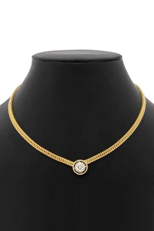 18k Yellow Gold Chain Diamond Solitaire