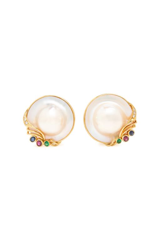 14k Yellow Gold Multi-Gem Earrings