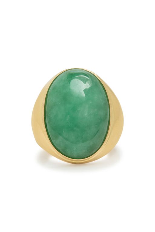 14k Yellow Gold Jade Ring