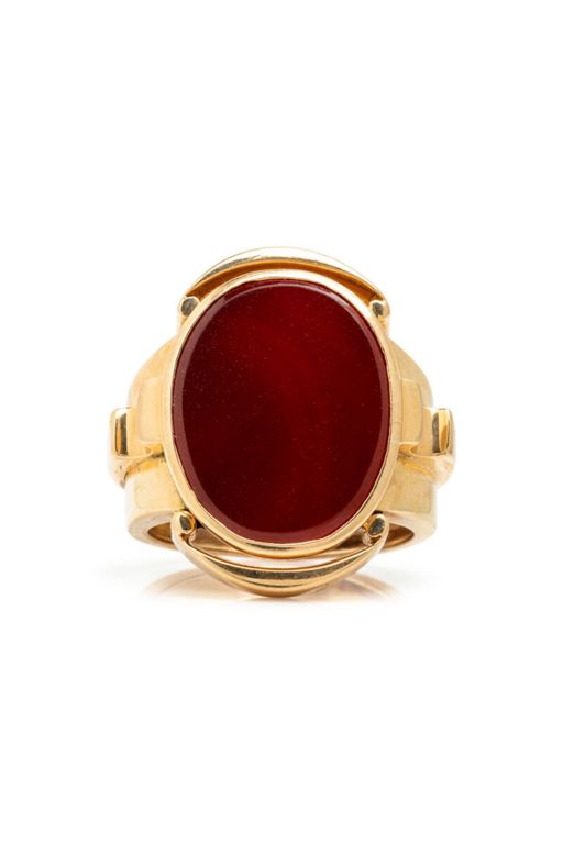 18k Yellow Gold Carnelian Ring