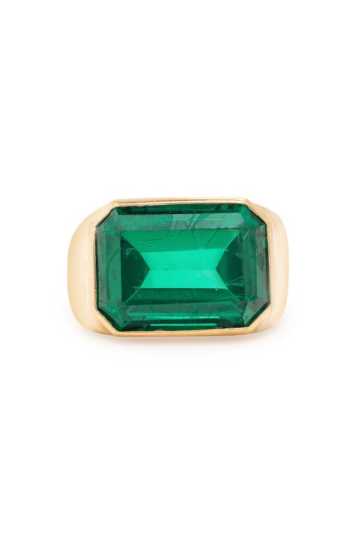 14k Yellow Gold Synthetic Spinel Ring