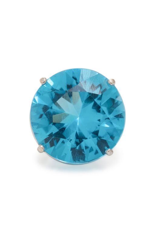 14k White Gold Blue Topaz Ring