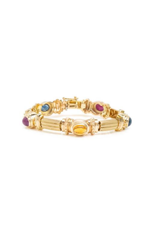 14k Gold Ruby, Sapphire and Citrine Bracelet