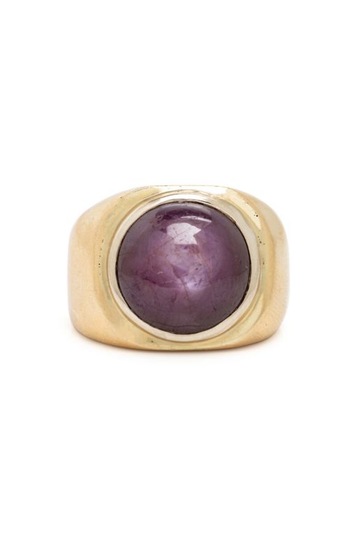 14k Yellow Gold Star Sapphire Ring