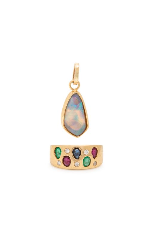 14k Yellow Gold Multi-Gem Jewelry Set