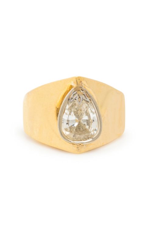 18k Yellow and White Gold Diamond Ring