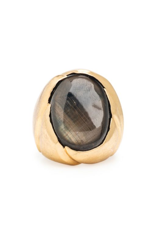 14k Yellow Gold Star Sapphire Ring