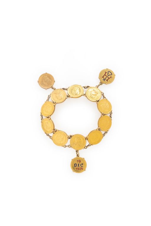 14k Yellow Gold Coin Bracelet