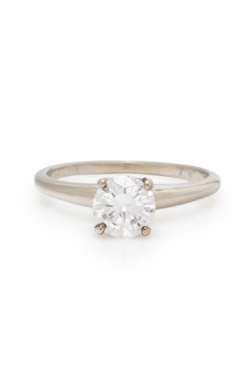 14k White Gold Diamond Solitaire Ring