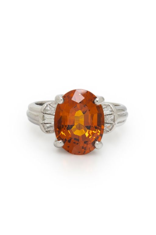 18k White Gold Synthetic Sapphire and Diamond Ring