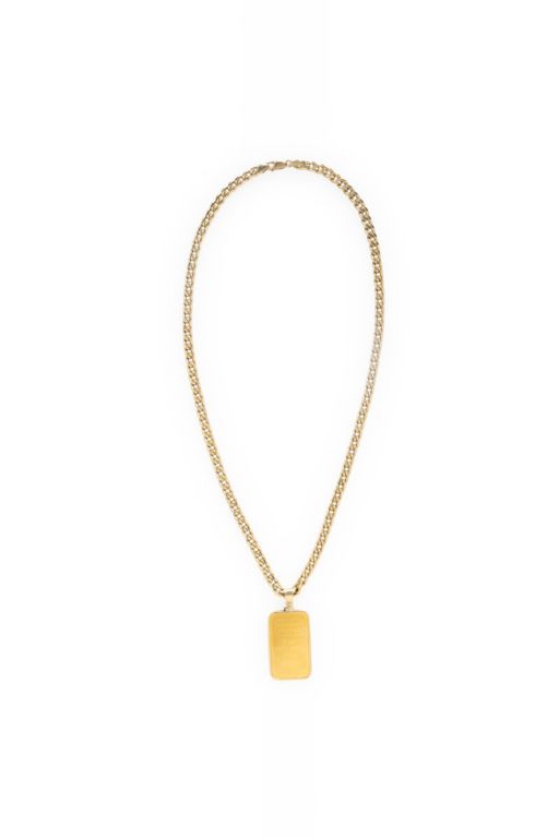 Yellow Gold Ingot Pendant Necklace