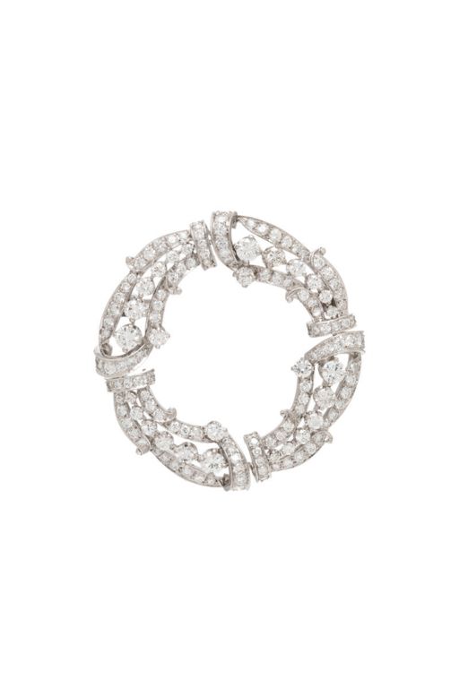 Platinum and 14k White Gold Diamond Brooch