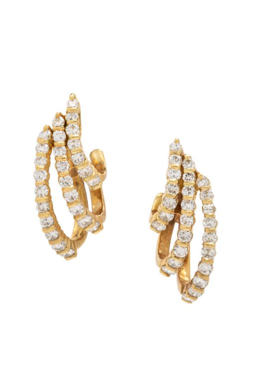 18k Yellow Gold Diamond Earrings