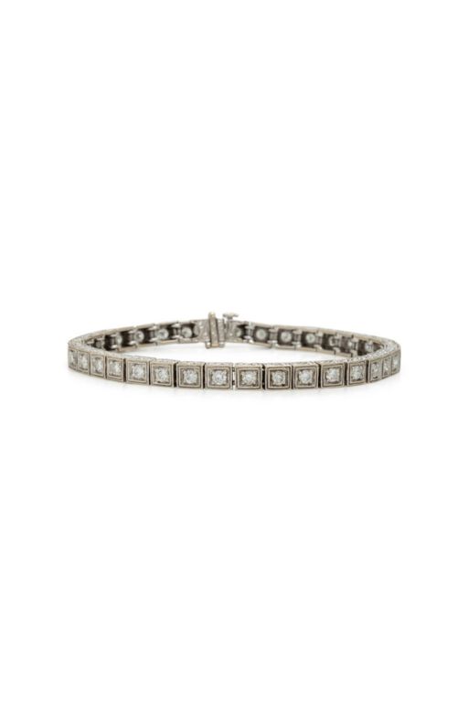 18k White Gold Diamond Line Bracelet