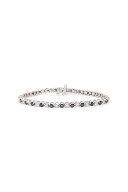 14k White Gold Sapphire and Diamond Bracelet
