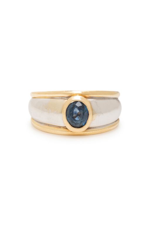 14k White and Yellow Gold Sapphire Ring