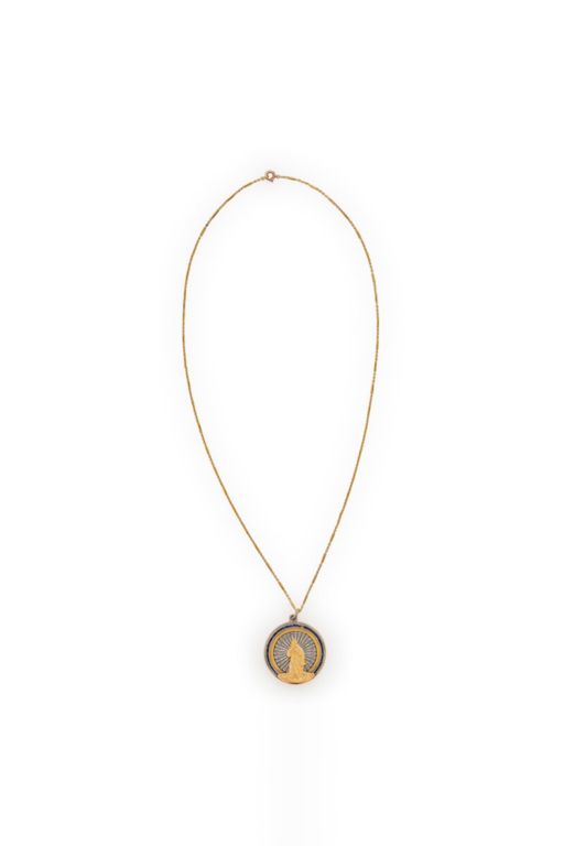 Gold and Platinum Gemstone Pendant Necklace
