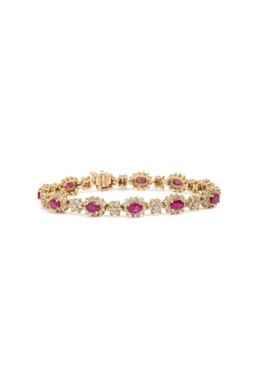 14k Yellow Gold Ruby and Diamond Bracelet
