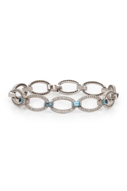14k Gold Topaz and Diamond Bracelet