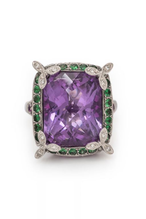 14k White Gold Multi-Gem Ring