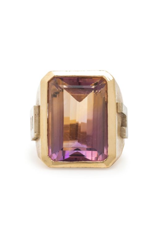 14k Yellow and White Gold Ametrine Ring