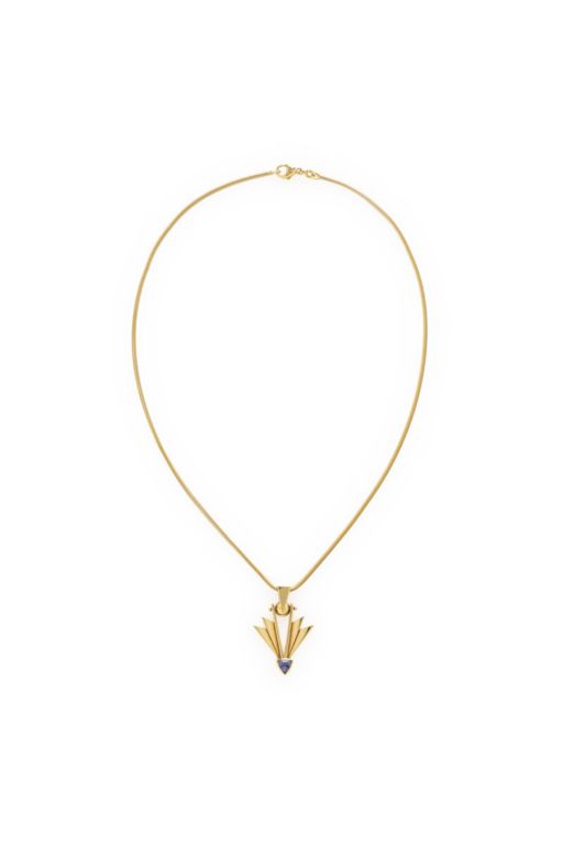 14k Yellow Gold Tanzanite Pendant Necklace