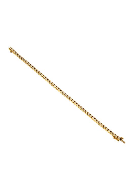 14k Yellow Gold Diamond Tennis Bracelet