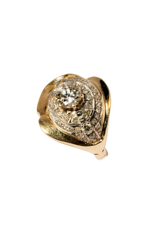 14k Yellow and White Gold Diamond Ring