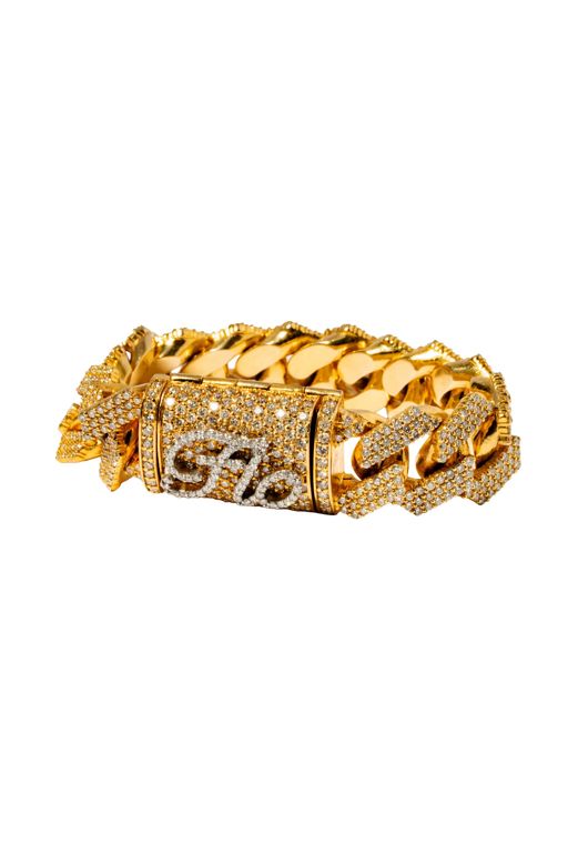 14k Yellow Gold Diamond Link Bracelet