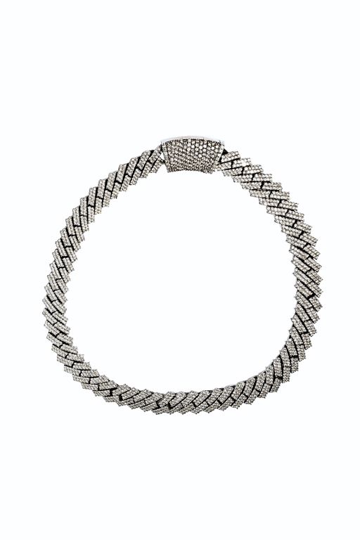 14k White Gold Diamond Link Necklace