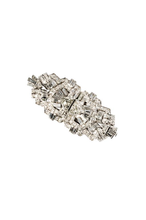 Platinum and 14k White Gold Diamond Brooch