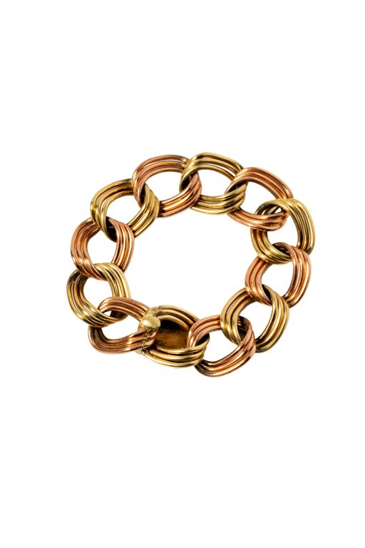 14k Yellow and Rose Gold Chain Bracelet