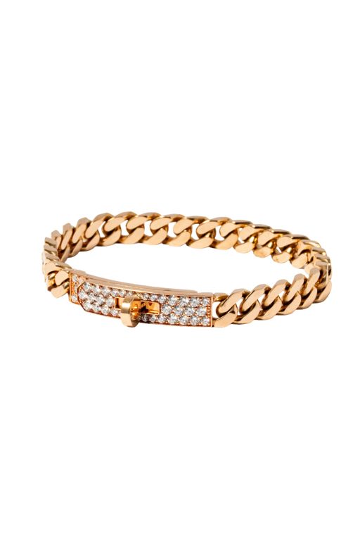 18k Rose Gold Diamond Link Bracelet
