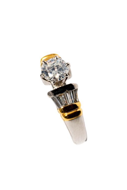 Platinum and 18k Yellow Gold Diamond Ring
