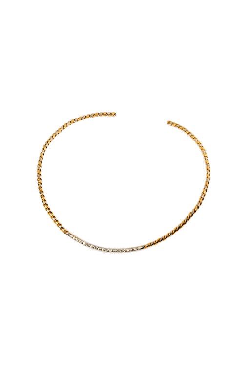 18k Yellow and White Gold Diamond Collar Necklace