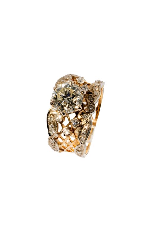 14k Yellow and White Gold Diamond Ring