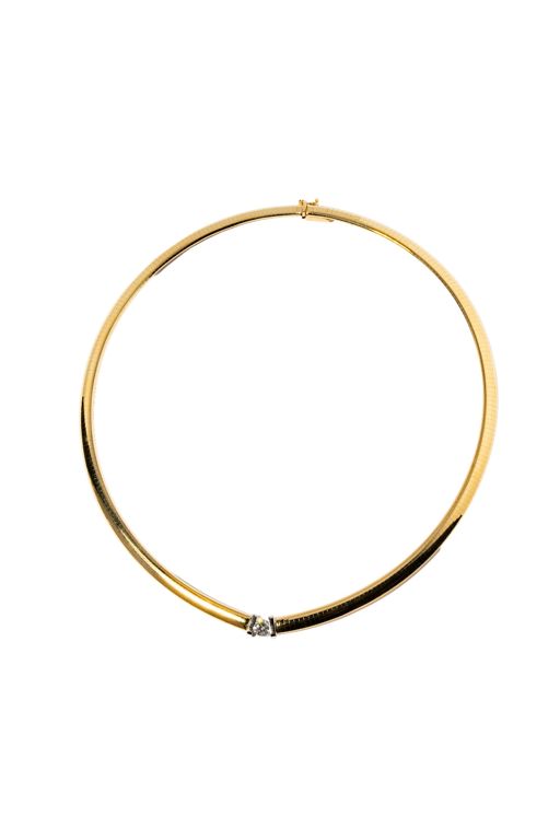14k Yellow and White Gold Diamond Collar Necklace