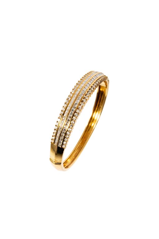 18k Yellow Gold Diamond Bangle Bracelet