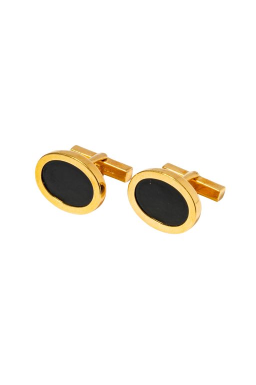 18k Yellow Gold Onyx Cufflinks
